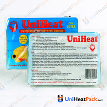 Load image into Gallery viewer, UniHeat 20 hour back side view of shipping warmer packaging.