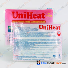 Load image into Gallery viewer, UniHeat 60 hour back side view of shipping warmer packaging.