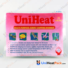 Load image into Gallery viewer, UniHeat 60 hour front side view of shipping warmer packaging.